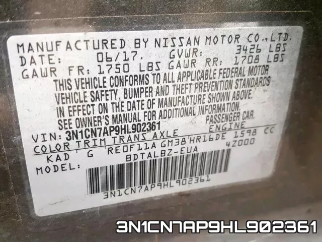 3N1CN7AP9HL902361 фото 2