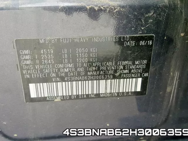 4S3BNAB62H3006359 фото 2