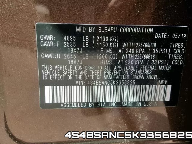 4S4BSANC5K3356825 фото 2