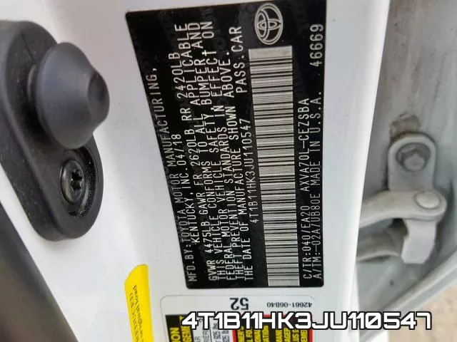 4T1B11HK3JU110547 фото 2