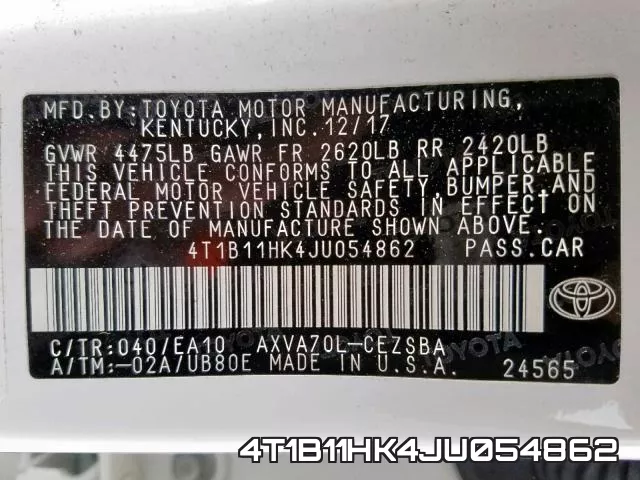 4T1B11HK4JU054862 фото 2