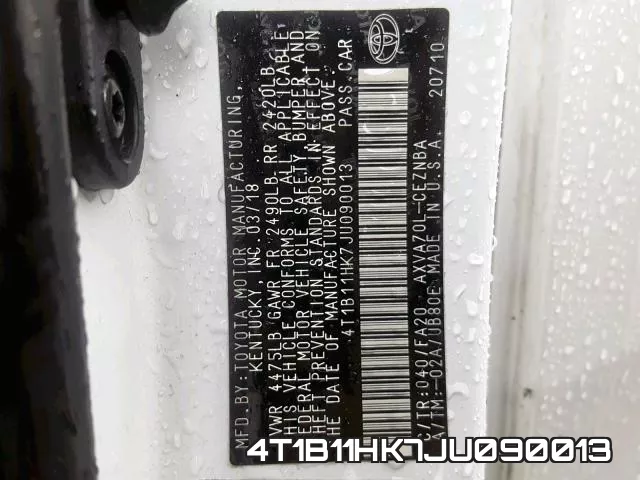 4T1B11HK7JU090013 фото 2