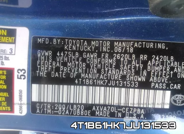 4T1B61HK7JU131533 фото 10