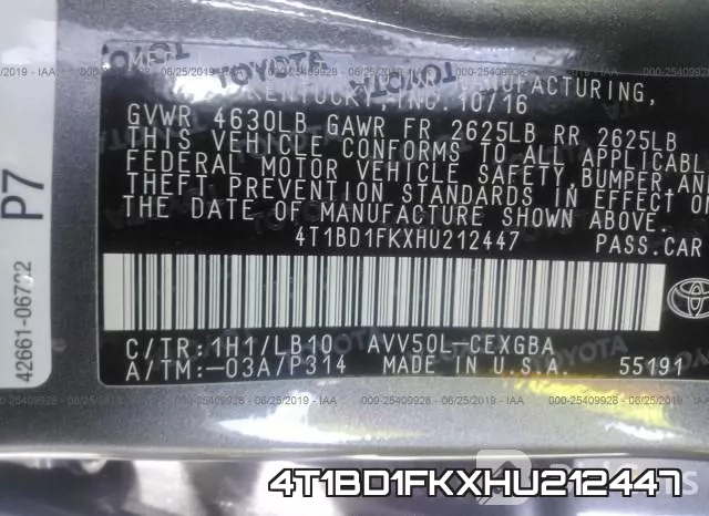 4T1BD1FKXHU212447 фото 10