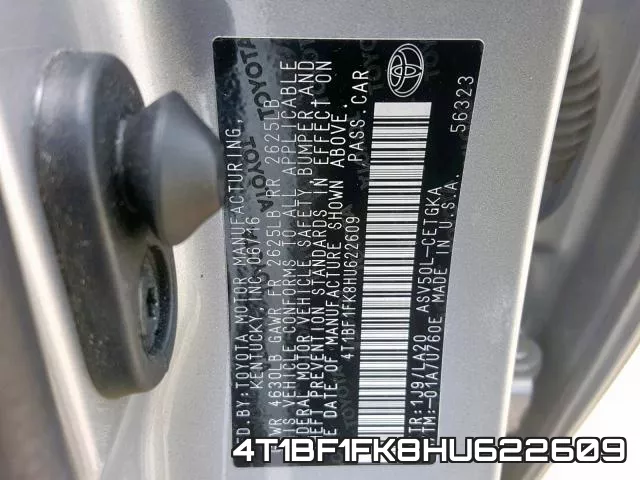 4T1BF1FK8HU622609 фото 2
