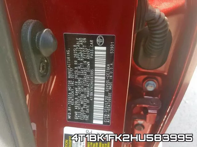 4T1BK1FK2HU583995 фото 2