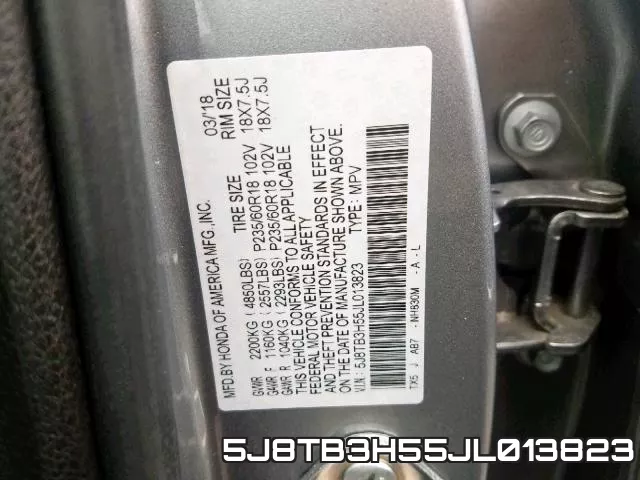 5J8TB3H55JL013823 фото 2