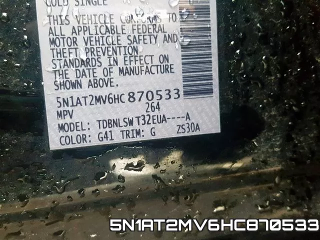 5N1AT2MV6HC870533 фото 2