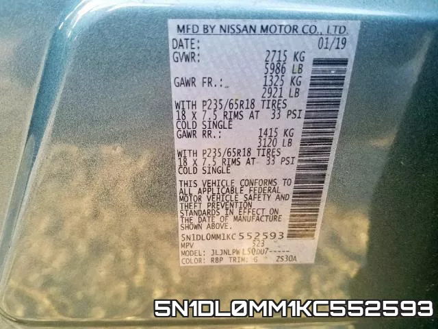 5N1DL0MM1KC552593 фото 2