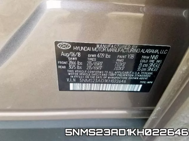 5NMS23AD1KH022646 фото 2