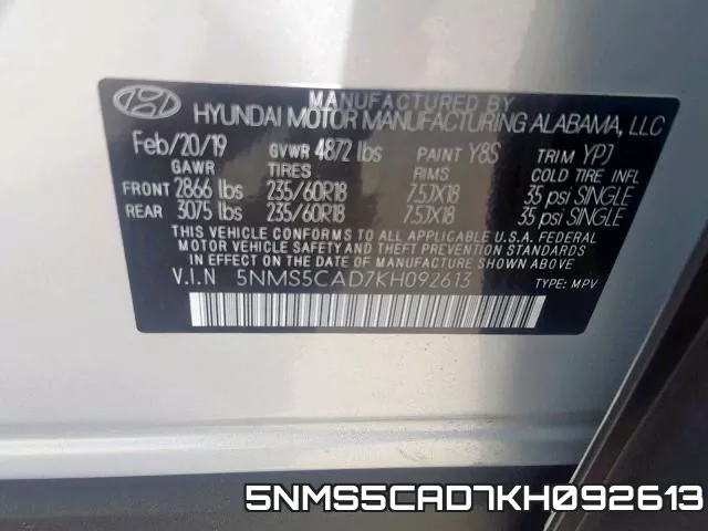 5NMS5CAD7KH092613 фото 2