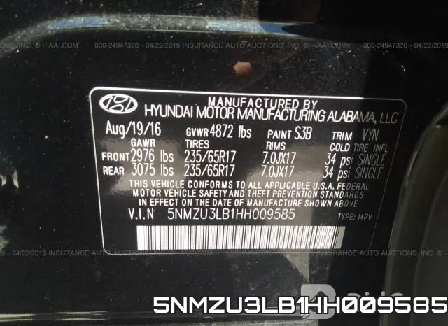 5NMZU3LB1HH009585 фото 9