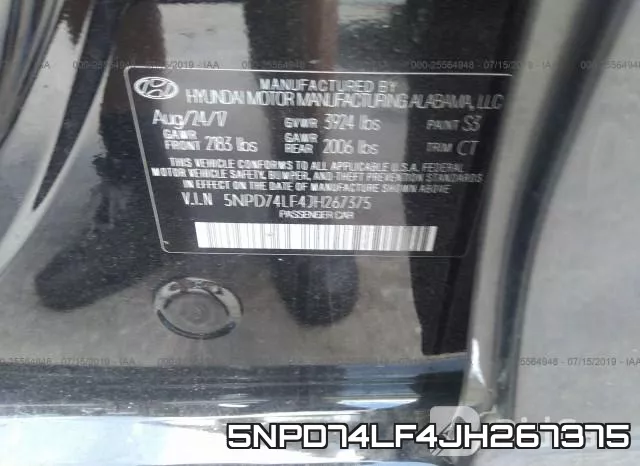 5NPD74LF4JH267375 фото 10