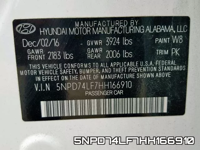 5NPD74LF7HH166910 фото 2