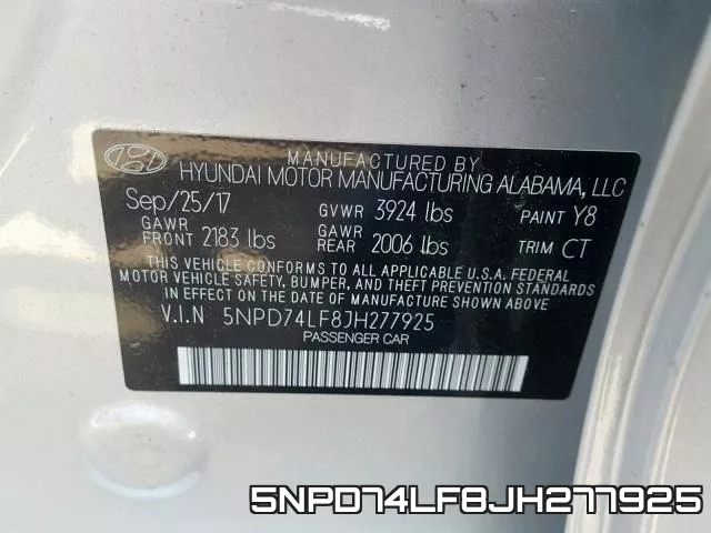5NPD74LF8JH277925 фото 2