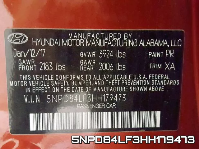 5NPD84LF3HH179473 фото 2