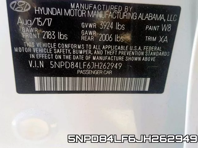 5NPD84LF6JH262949 фото 2