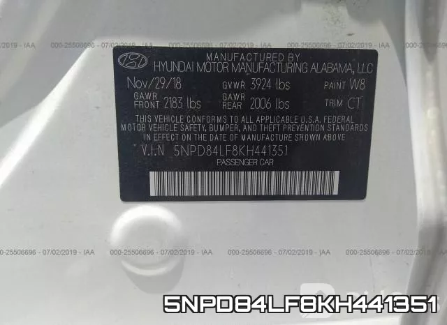 5NPD84LF8KH441351 фото 10