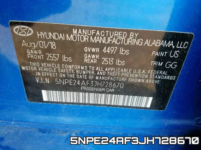 5NPE24AF3JH728670 фото 2