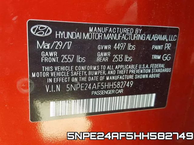 5NPE24AF5HH582749 фото 2