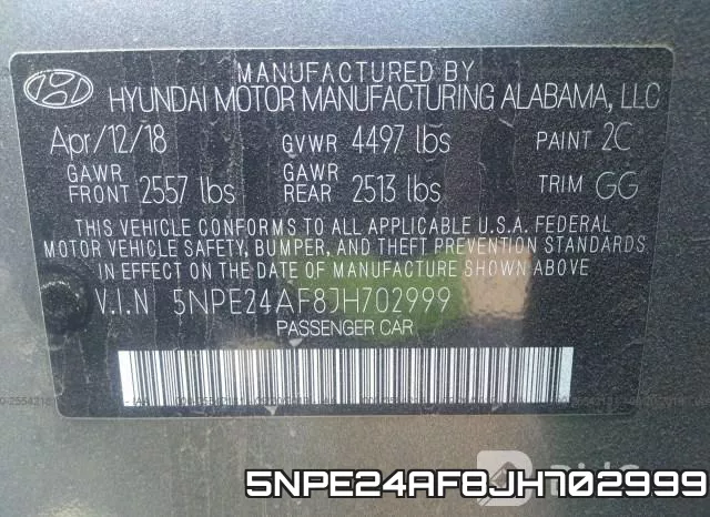 5NPE24AF8JH702999 фото 10