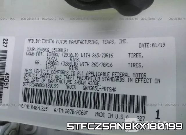 5TFCZ5AN8KX180199 фото 9