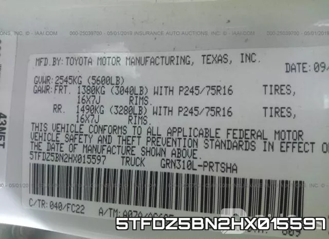 5TFDZ5BN2HX015597 фото 10