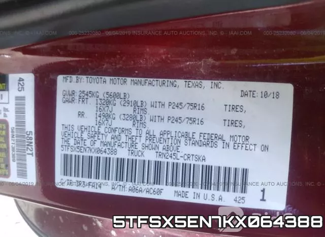5TFSX5EN7KX064388 фото 10