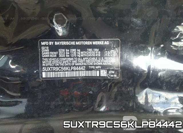5UXTR9C56KLP84442 фото 10