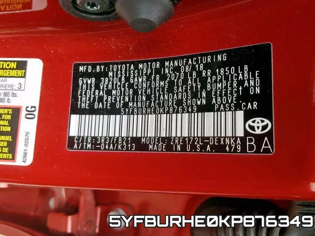 5YFBURHE0KP876349 фото 2