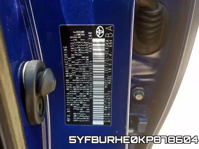 5YFBURHE0KP878604 фото 2