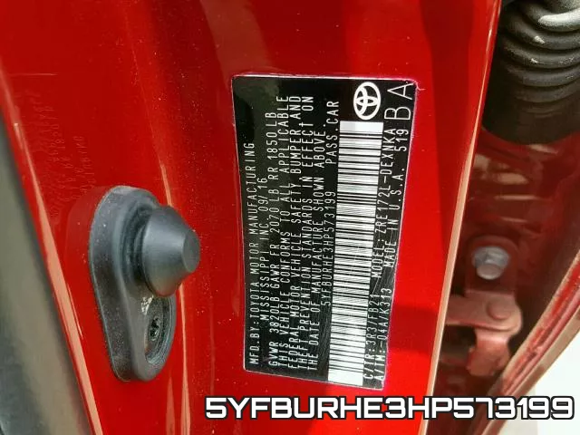 5YFBURHE3HP573199 фото 2