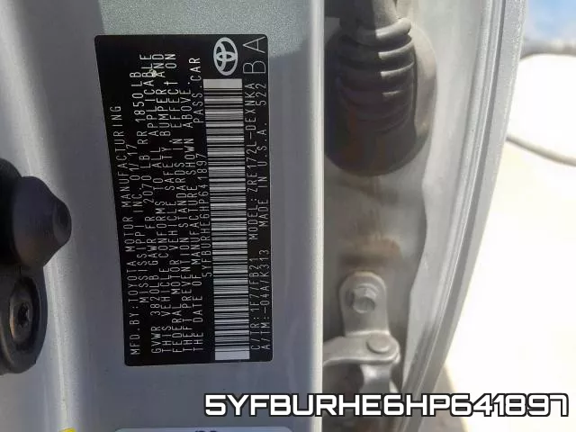 5YFBURHE6HP641897 фото 2