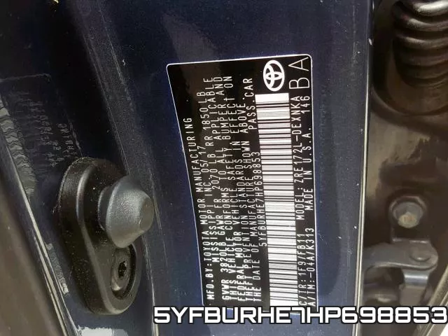 5YFBURHE7HP698853 фото 2