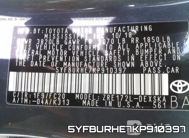 5YFBURHE7KP910397 фото 10
