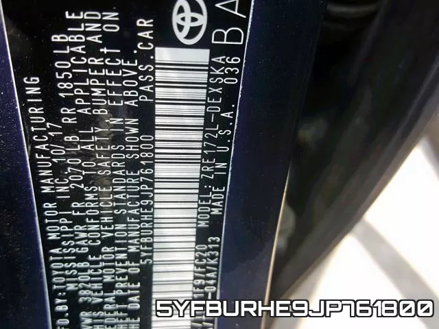 5YFBURHE9JP761800 фото 2