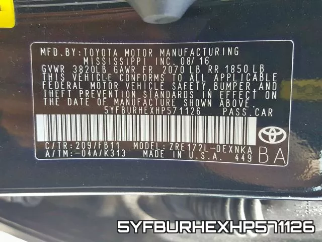 5YFBURHEXHP571126 фото 2