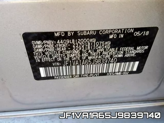 JF1VA1A65J9839740 фото 2