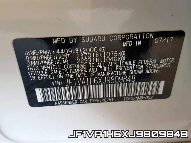 JF1VA1H6XJ9809848 фото 2