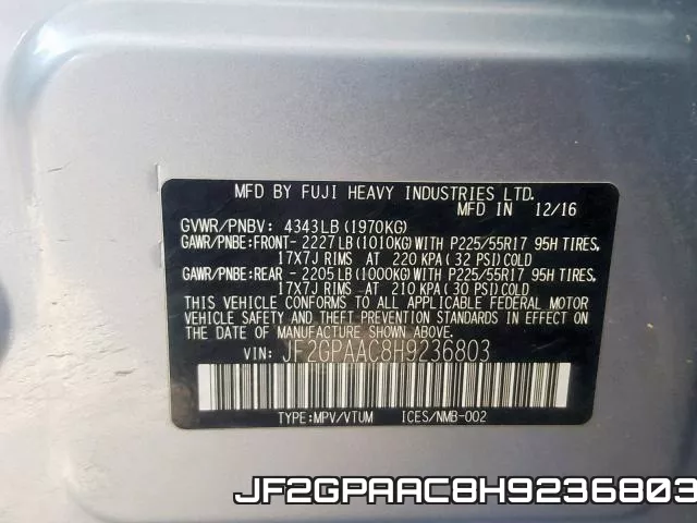 JF2GPAAC8H9236803 фото 2