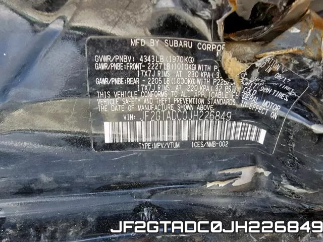 JF2GTADC0JH226849 фото 2