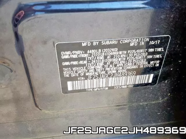 JF2SJAGC2JH489369 фото 2