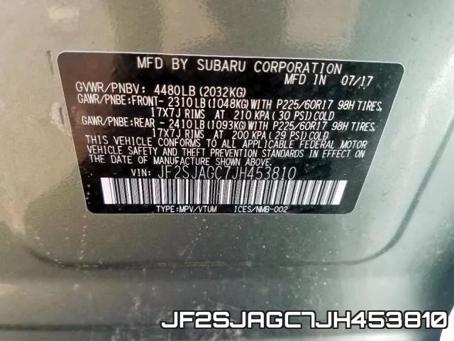 JF2SJAGC7JH453810 фото 2