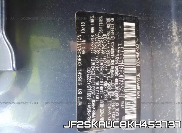 JF2SKAUC8KH453737 фото 10