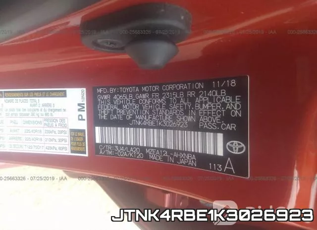JTNK4RBE1K3026923 фото 10