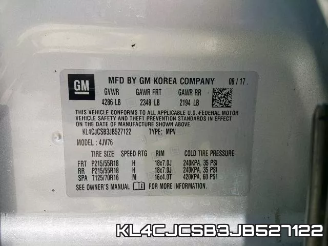 KL4CJCSB3JB527122 фото 2