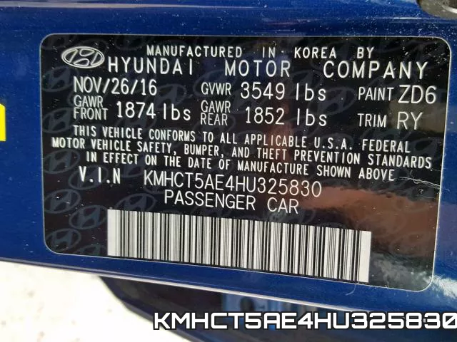 KMHCT5AE4HU325830 фото 2