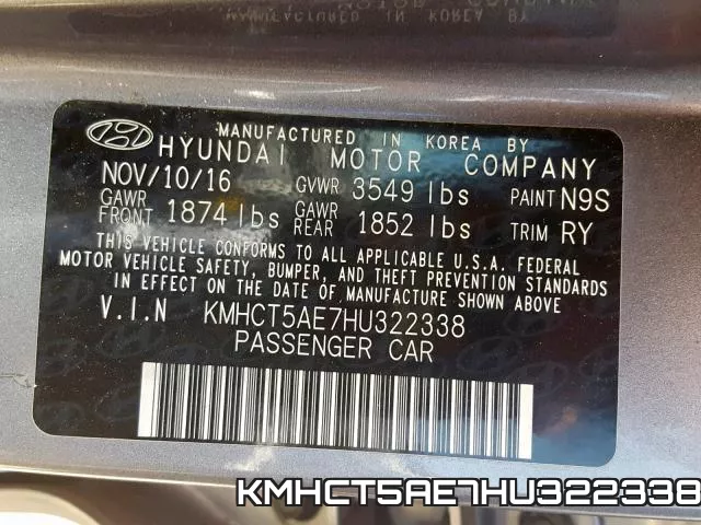 KMHCT5AE7HU322338 фото 2