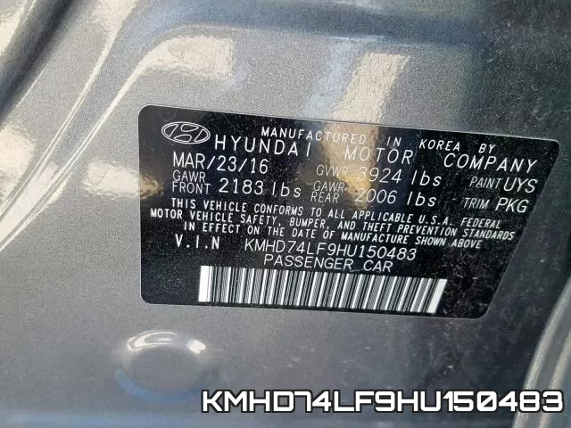 KMHD74LF9HU150483 фото 2