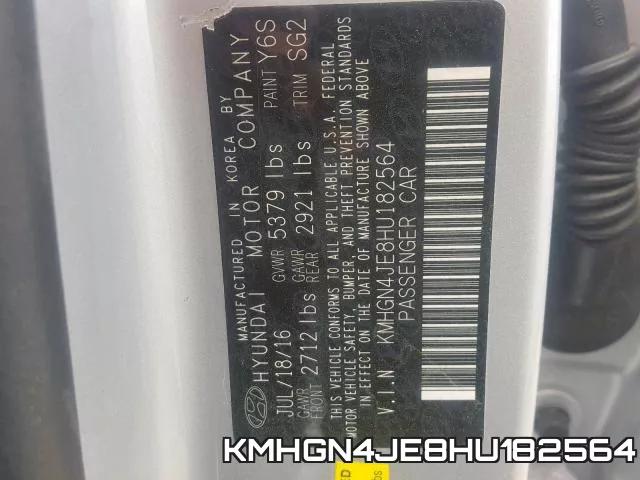 KMHGN4JE8HU182564 фото 2